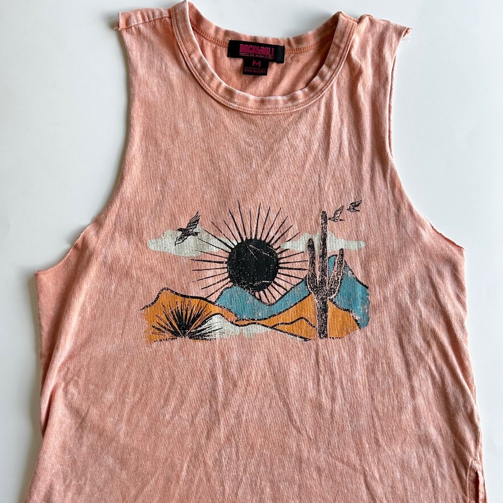 Rock and Roll sz Medium orange western tank